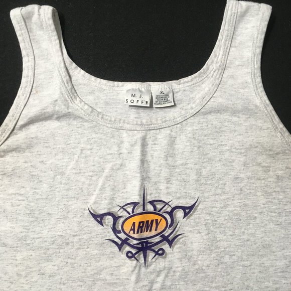 Vintage 90s Soffe United States Army graphic t-shirt tee Sz XL tank top gray - Picture 10 of 10